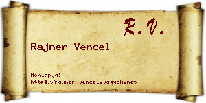 Rajner Vencel névjegykártya